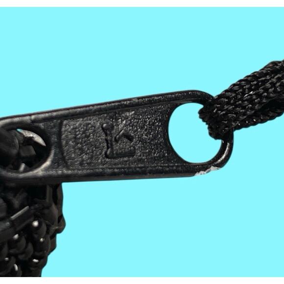 Lancome Beaded Clutch Evening Bag Zipper 4 1/2” X 6” Black - Picture 13 of 13